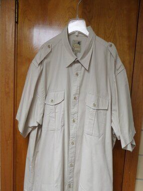 Cabela's Safari Series tan short sleeve shirt size 2XL